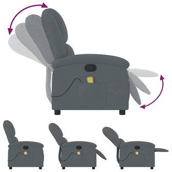 Massagestoel in donkergrijs fluweel 5
