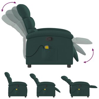 Massagestoel met donkergroene stof 7