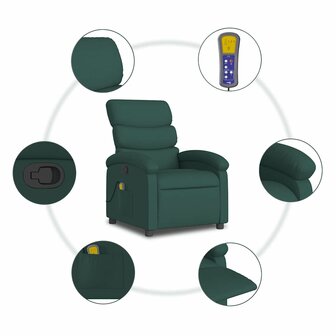 Massagestoel met donkergroene stof 8