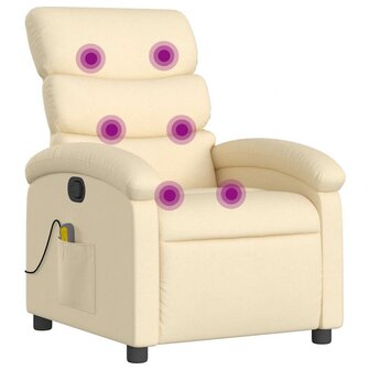 Massagestoel met cr&egrave;mekleurige stof 2