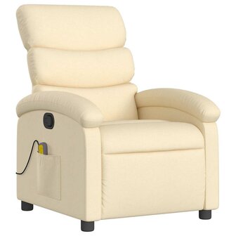Massagestoel met cr&egrave;mekleurige stof 3
