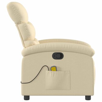 Massagestoel met cr&egrave;mekleurige stof 5