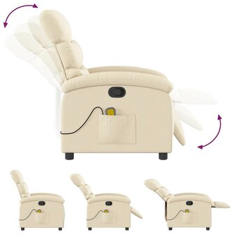 Massagestoel met cr&egrave;mekleurige stof 7