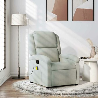 Massagestoel lichtgrijs fluweel 1