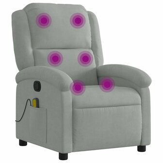 Massagestoel lichtgrijs fluweel 2