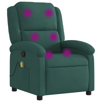 Massagestoel in donkergroen fluweel 2