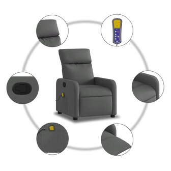 Massagestoel Donkergrijze Stof 6