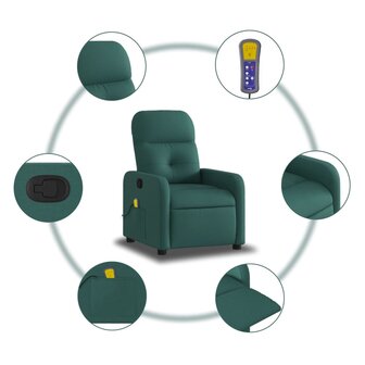 Massagestoel met donkergroene stof 6