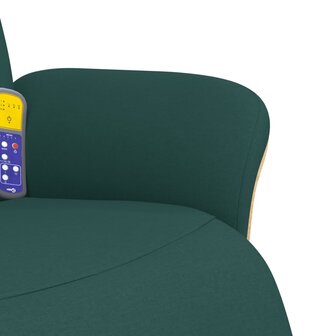 Massagestoel verstelbaar met voetensteun stof donkergroen 8