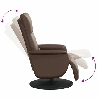 Massagestoel verstelbaar met voetensteun kunstleer bruin 6
