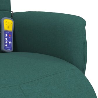 Massagestoel verstelbaar met voetensteun stof donkergroen 8