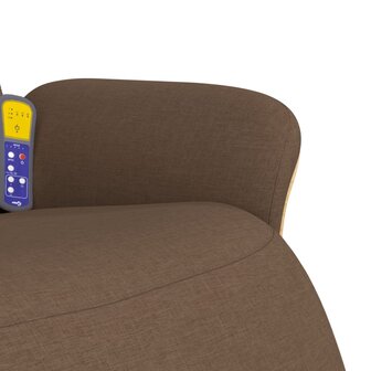 Massagestoel verstelbaar met voetensteun stof bruin 8