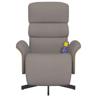 Massagestoel verstelbaar met voetensteun stof taupe 3