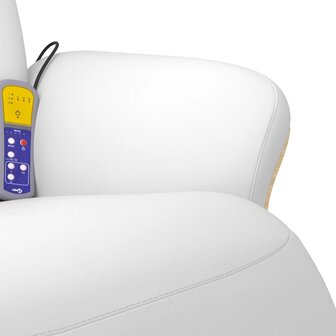 Massagestoel verstelbaar met voetensteun kunstleer wit 8