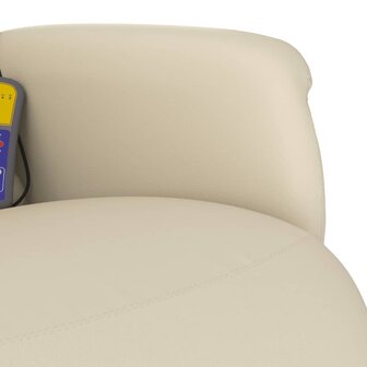 Massagestoel verstelbaar met voetensteun kunstleer cr&egrave;mekleurig 8