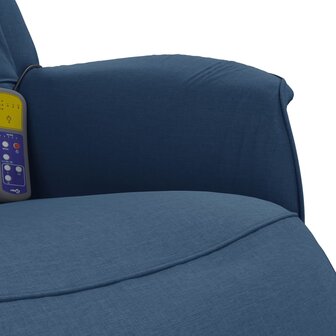 Massagestoel verstelbaar met voetensteun stof blauw 8