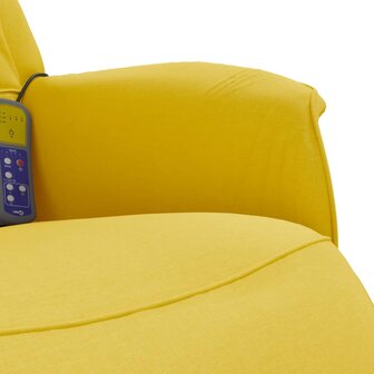 Massagestoel verstelbaar met voetensteun stof lichtgeel 8