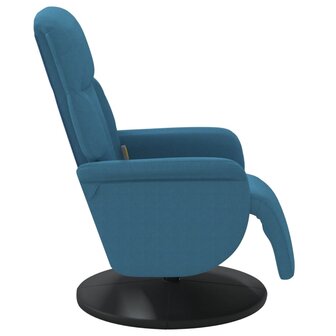 Massagestoel verstelbaar met voetensteun fluweel blauw 5