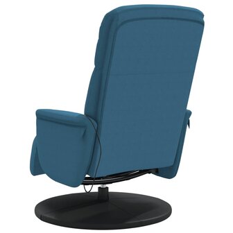 Massagestoel verstelbaar met voetensteun fluweel blauw 6