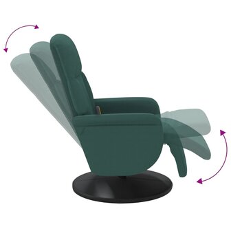 Massagestoel verstelbaar met voetensteun fluweel donkergroen  7