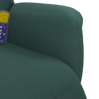 Massagestoel verstelbaar met voetensteun fluweel donkergroen  8