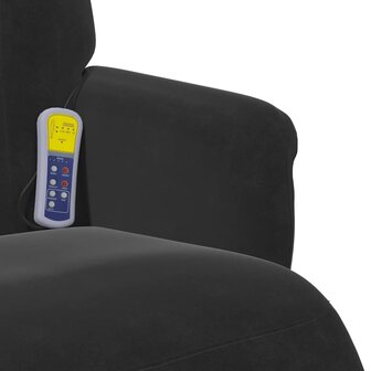 Massagestoel verstelbaar met voetensteun fluweel zwart 9