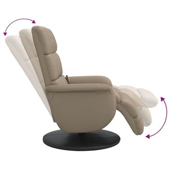 Massagestoel verstelbaar met voetensteun kunstleer cappuccino 6