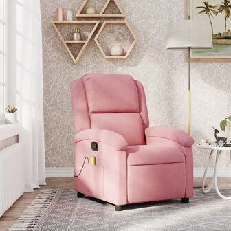 Massagestoel verstelbaar fluweel roze 1