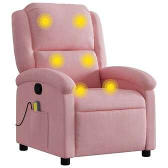 Massagestoel verstelbaar fluweel roze 2