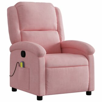 Massagestoel verstelbaar fluweel roze 3