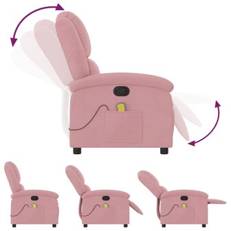 Massagestoel verstelbaar fluweel roze 7