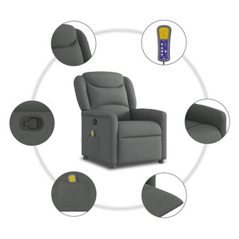 Massagestoel verstelbaar stof donkergrijs 8