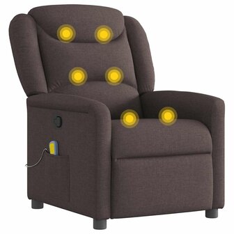Massagestoel verstelbaar stof donkerbruin 6