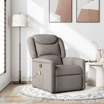 Massagestoel verstelbaar stof taupe 1
