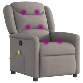 Massagestoel verstelbaar stof taupe 6