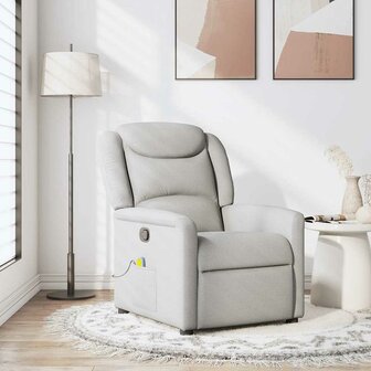Massagestoel verstelbaar stof wolk grijs 1