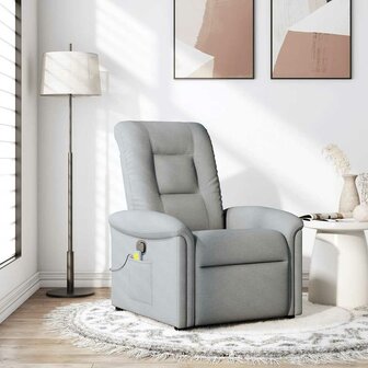 Massagestoel verstelbaar stof lichtgrijs 1