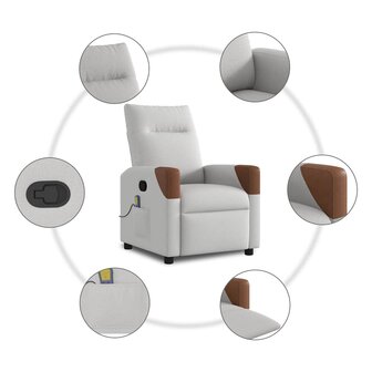 Massagestoel verstelbaar stof wolk grijs 8