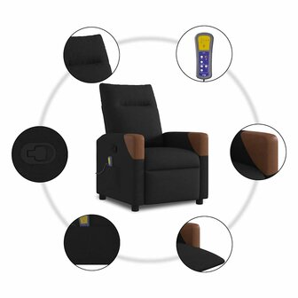 Massagestoel verstelbaar stof zwart 8