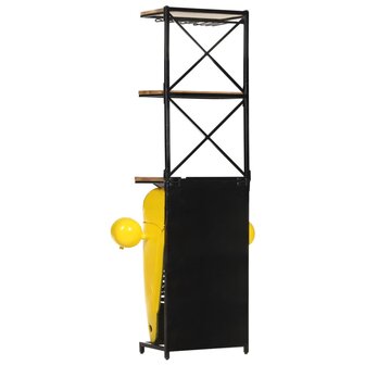 Wijnkast tractor 49x31x172 cm massief mangohout geel 5