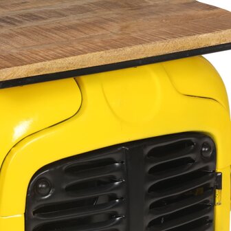 Wijnkast tractor 49x31x172 cm massief mangohout geel 7