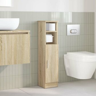 Badkamerkast met rolhouder 20,5x22x90 cm sonoma eikenkleurig 3