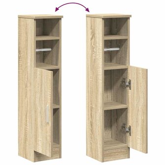 Badkamerkast met rolhouder 20,5x22x90 cm sonoma eikenkleurig 8