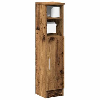 Badkamerkast met rolhouder 20,5x22x90 cm oud houtkleurig 1