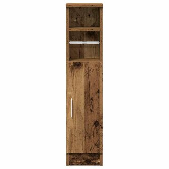 Badkamerkast met rolhouder 20,5x22x90 cm oud houtkleurig 4