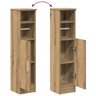 Badkamerkast met rolhouder 20,5x22x90 cm artisanaal eikenkleur 8