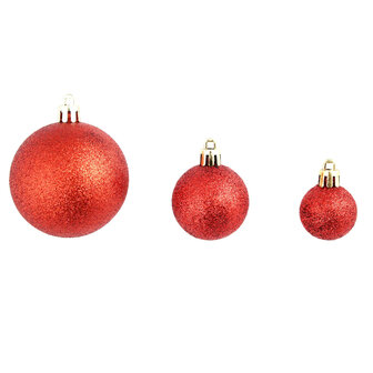 100-delige Kerstballenset 3/4/6 cm rood 8