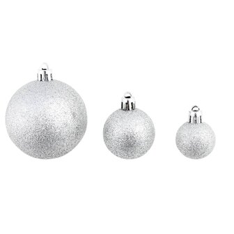 100-delige Kerstballenset 3/4/6 cm zilverkleurig 4