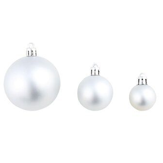 100-delige Kerstballenset 3/4/6 cm zilverkleurig 8