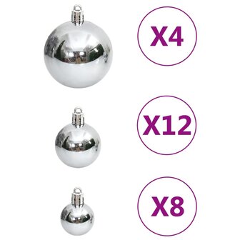 111-delige Kerstballenset polystyreen zilverkleurig 6